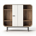 Modern wood storage cabinet with sliding doors 80 x 40 x 90cm
